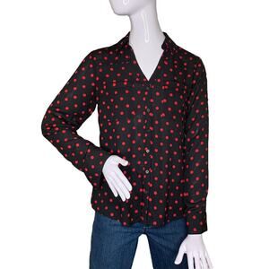 EXPRESS Portofino Slim Sheer Button DownTop Size S